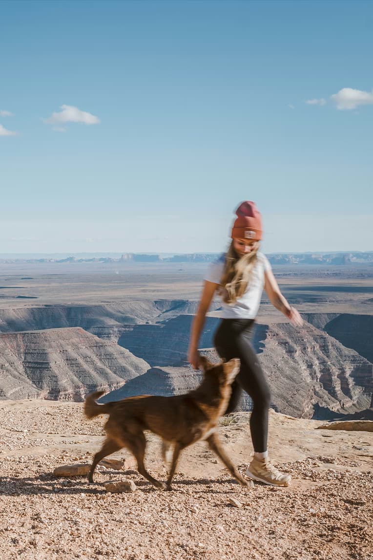Natasha training a dog outdoors