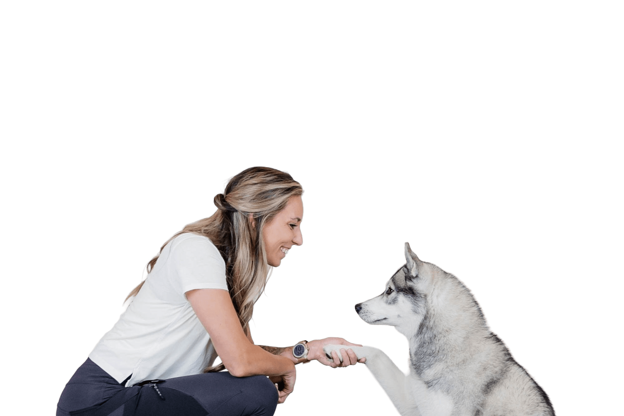 Natasha training with a dog